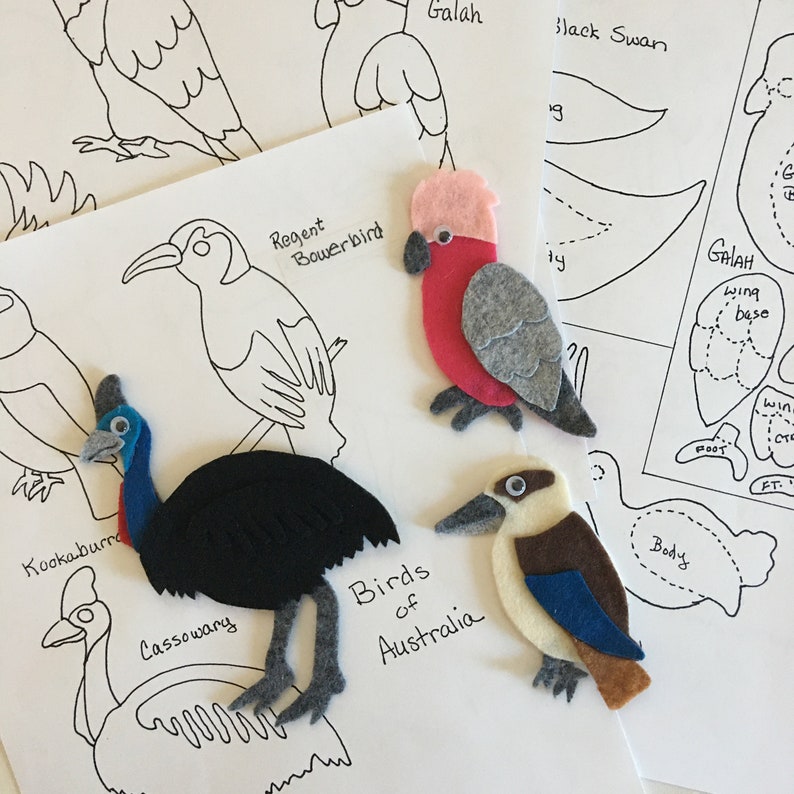 Australian Birds Felt Board Pattern - PDF Downloadable Pattern Only ...