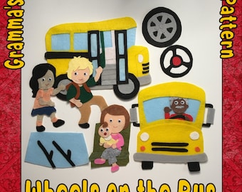 Wheels on the Bus Felt Story Pattern - PDF Downloadable Pattern