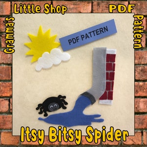 Itsy Bitsy Spider Pattern for Felt Board Play -  PDF PATTERN ONLY