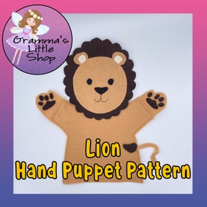Lion Hand Puppet Pattern, PDF Pattern for Hand Puppet, Puppet Sewing Pattern, Easy Puppet Pattern