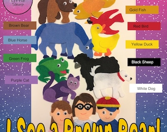 I See a Brown Bear! Felt Story Pattern -  PDF PATTERN ONLY for Felt Story Board