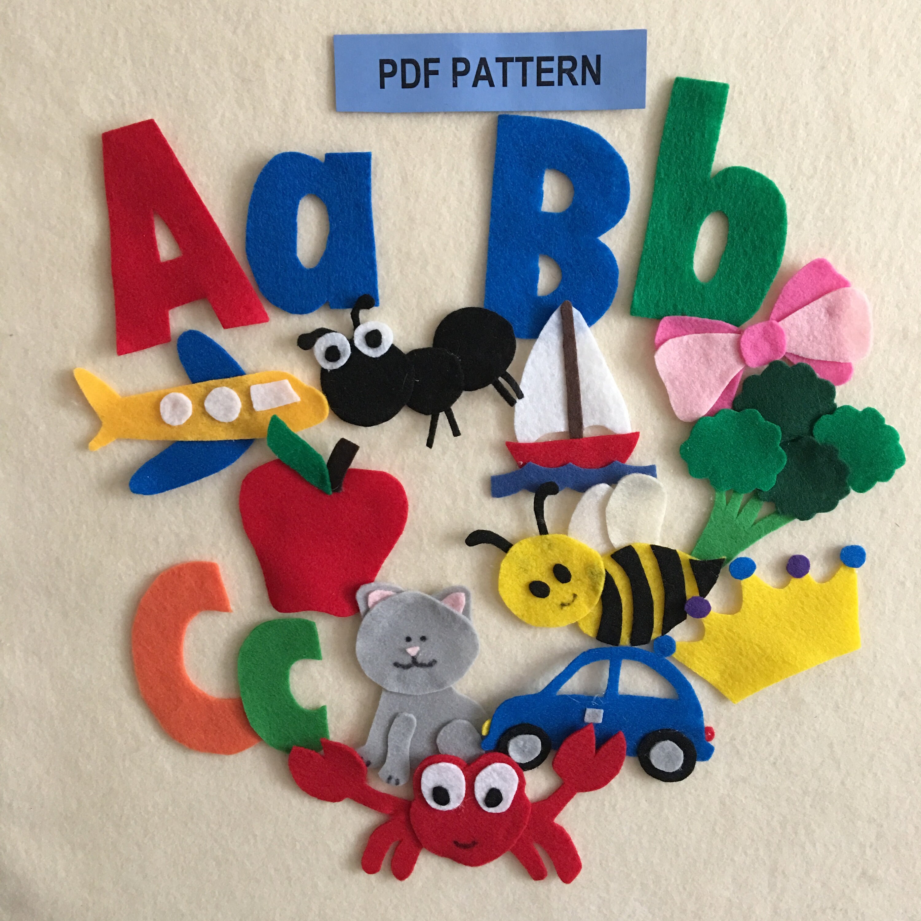 ABC Felt Board Pattern // Teach the Alphabet // 52 Letters Etsy