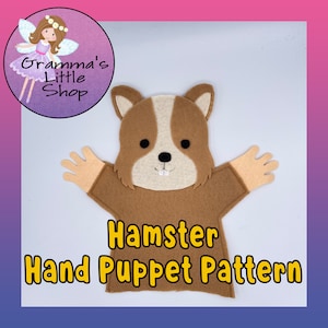 Hamster Hand Puppet Pattern, PDF Pattern for Hand Puppet, Puppet Sewing Pattern, Easy Puppet Pattern