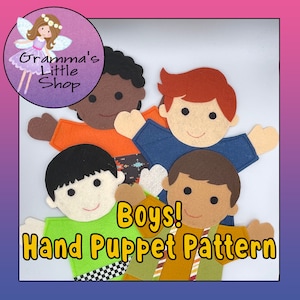 Felt Boy Hand Puppet Sewing Pattern (PDF Pattern)