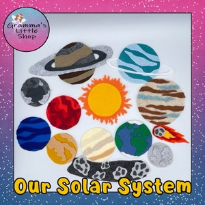 Solar System Felt Board Pattern, Pattern for Planets, Sun, Asteriods and Comet - DIY Pattern Only