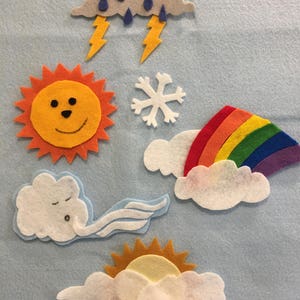 Weather Felt Board Patterns to Make To Teach Weather and the Seasons PDF PATTERNS ONLY image 4