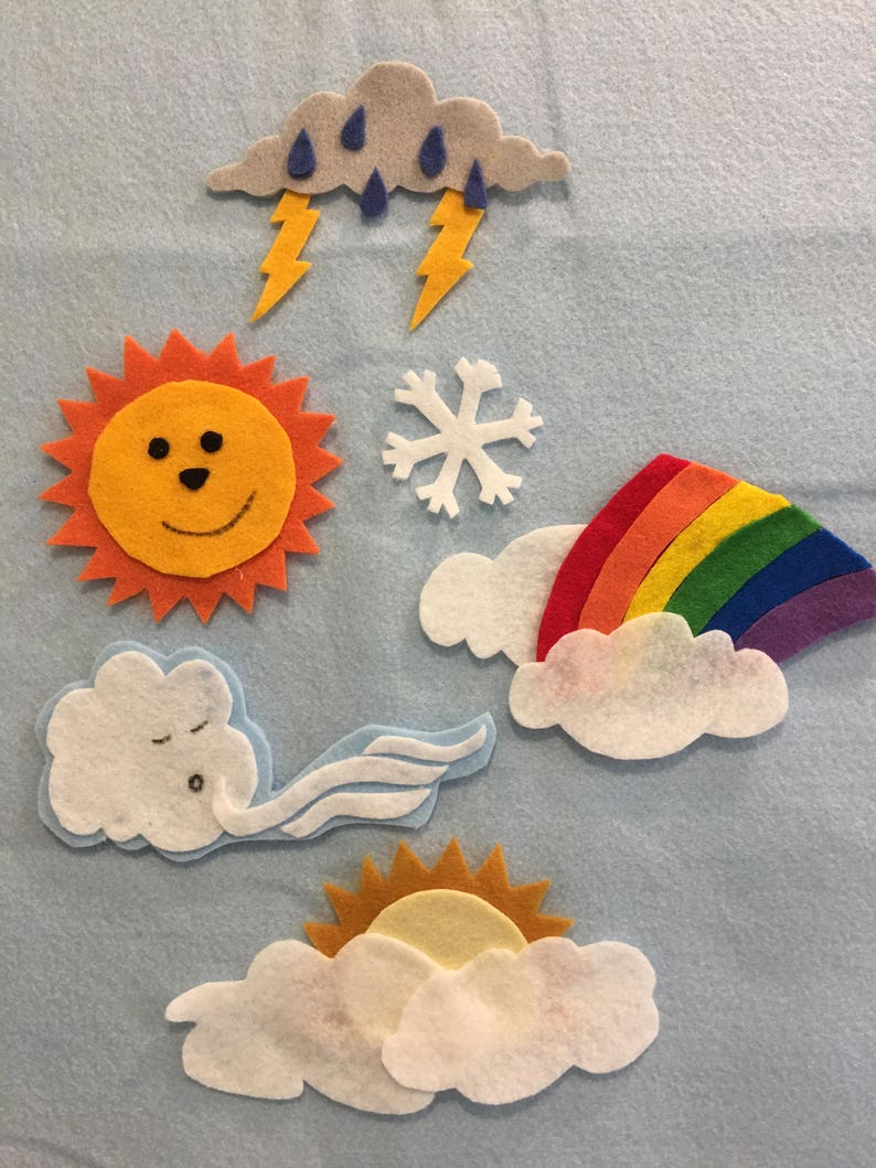 Weather Felt Board Patterns to Make To Teach Weather and the Seasons PDF PATTERNS ONLY image 4