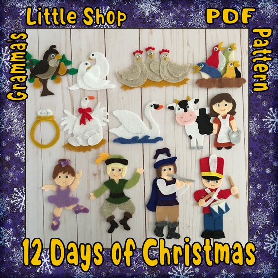 12 Days of Christmas Downloadable Felt Story Pattern PDF Etsy