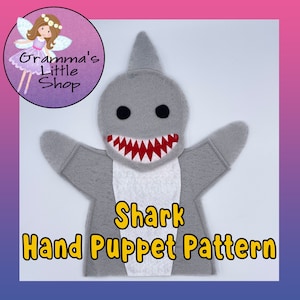 Shark Hand Puppet Pattern, PDF Pattern for Hand Puppet, Puppet Sewing Pattern, Easy Puppet Pattern