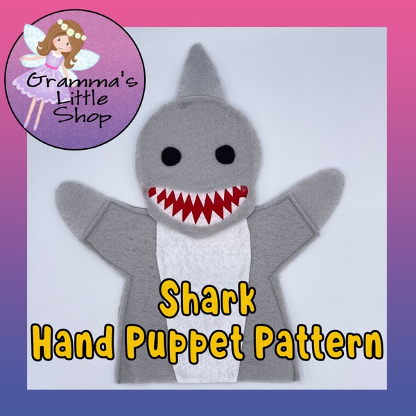 Shark Hand Puppet Pattern, PDF Pattern for Hand Puppet, Puppet Sewing Pattern, Easy Puppet Pattern