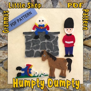 Padrão de história de feltro Humpty Dumpty, canção de ninar - SOMENTE PADRÃO EM PDF