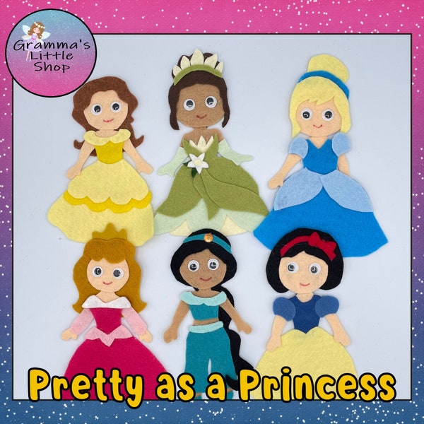 Pretty as a Princess DIY Felt Board Pattern -  PDF Pattern Only