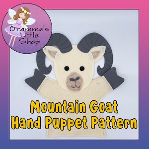 Felt Mountain Goat Hand Puppet Sewing Pattern (PDF Pattern)