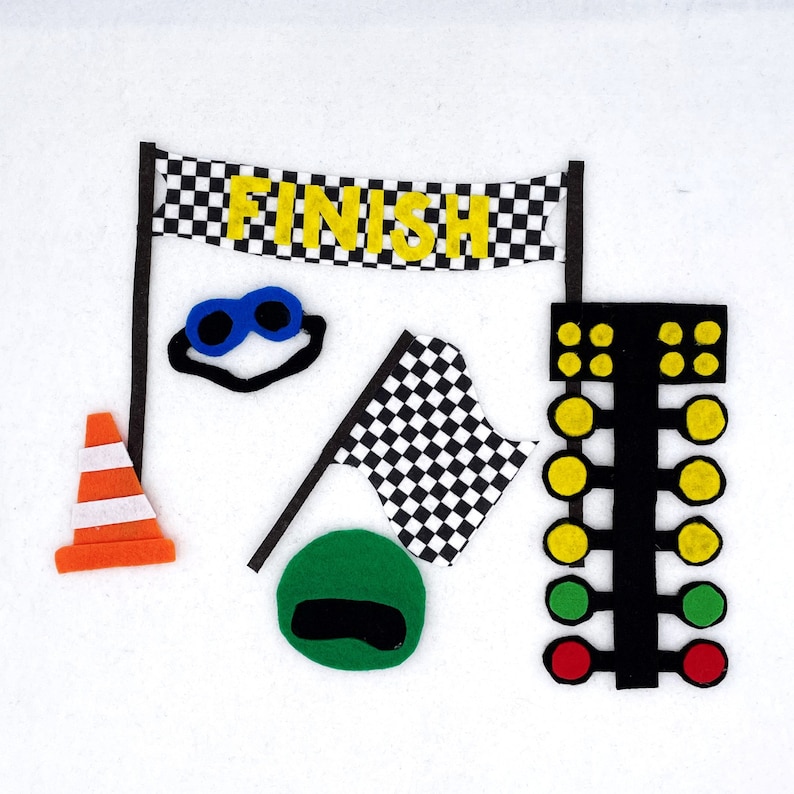 Felt Racing Flags Felt Race Car Pattern for Felt Board, DIY (PDF Pattern) - Etsy