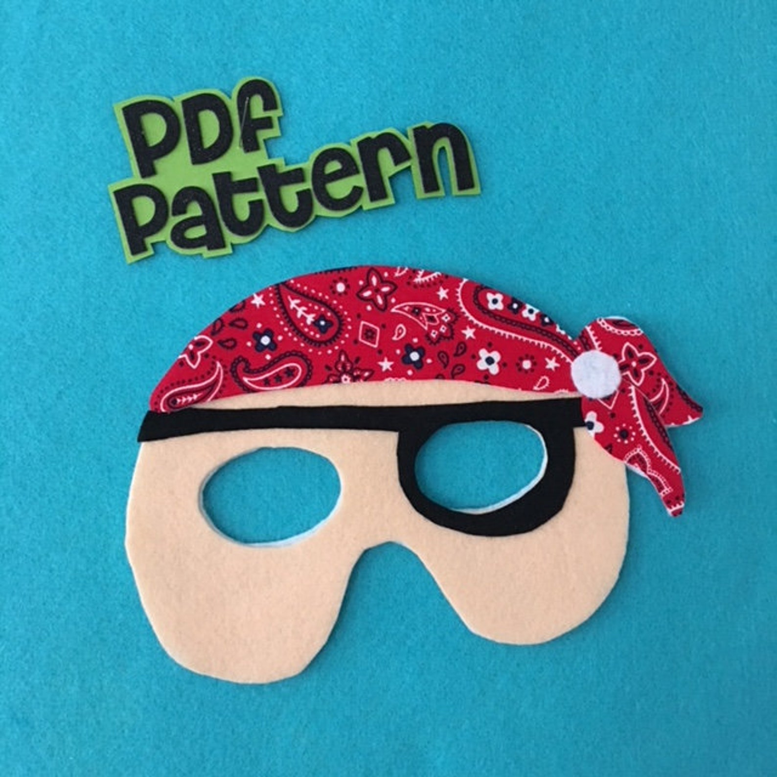 Mask Pattern Game Pirate Masks Patterns for Dress up Play, Easy to Make - PDF PATTERNS ...