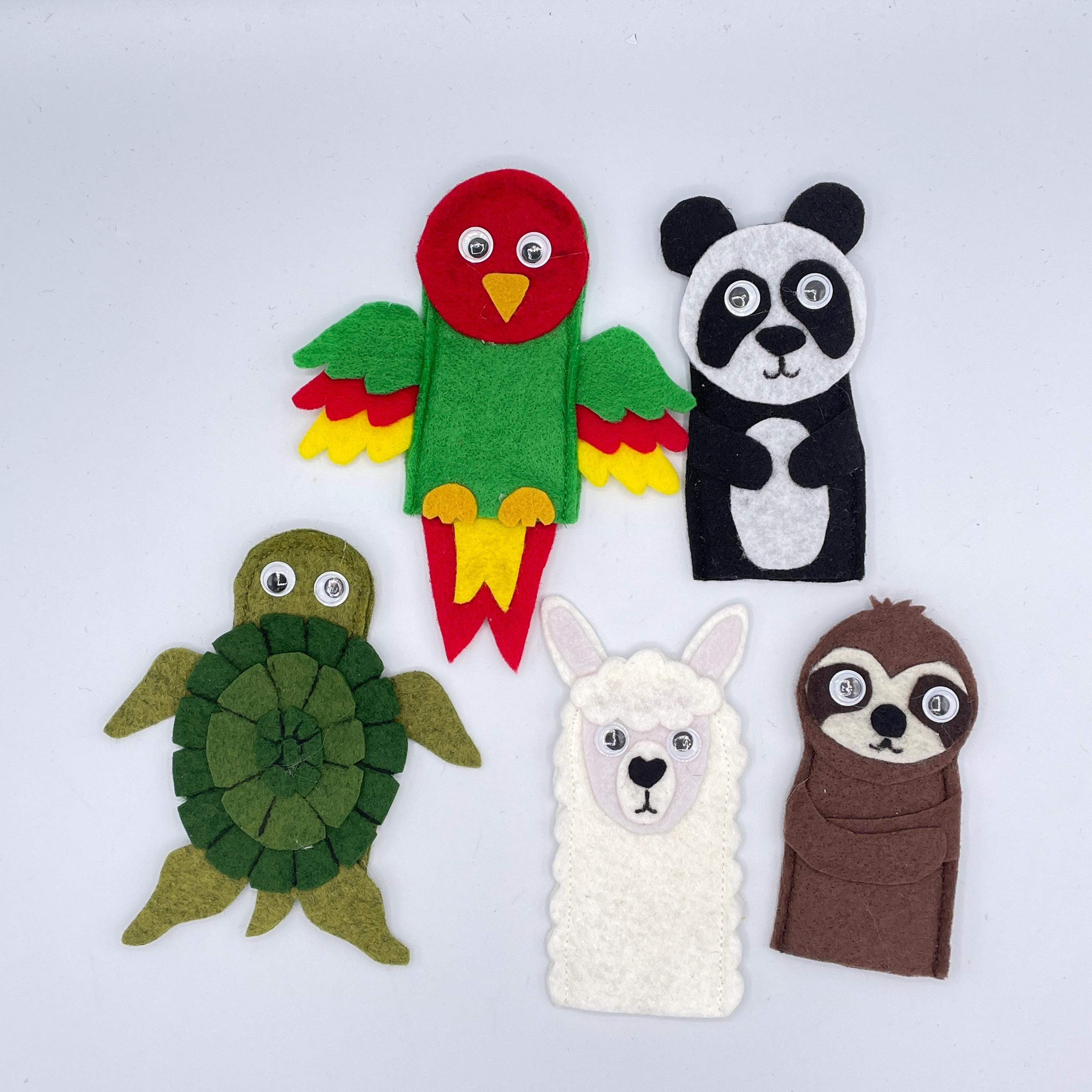 Pattern For Puppet Parrot Animal Finger Puppet Sewing Pattern, Parrot Panda Sloth (PDF Pattern ...