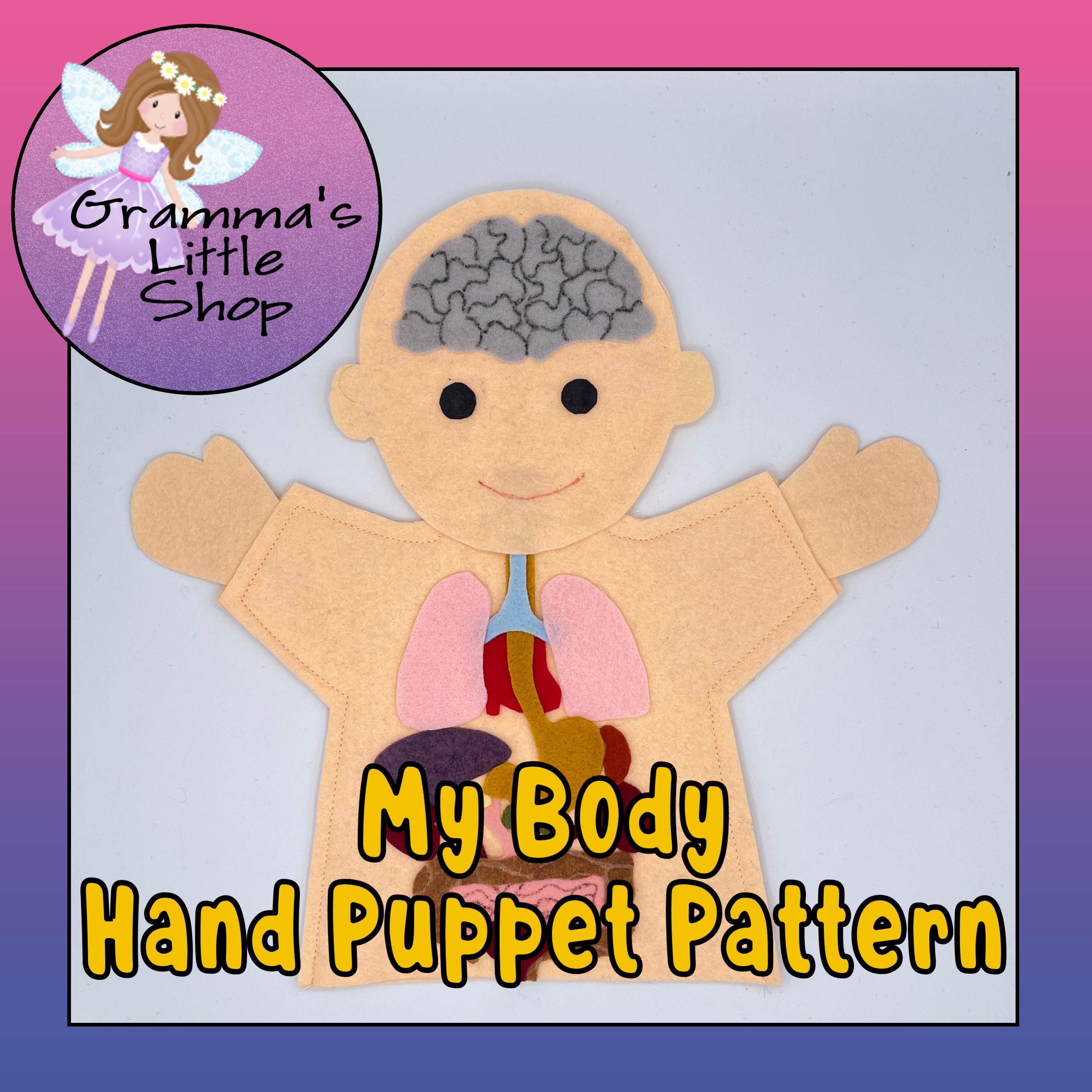 My Body Felt Puppet Pattern: Anatomy Learning Tool (PDF Pattern) - Etsy