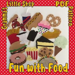 Fun with Food, Felt Pattern, Felt Board Pattern,  PDF Downloadable Pattern Only