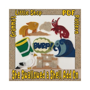 Sie Verschluckte eine Muschel, Filzmuster .  Nur DIY Herunterladbares Muster