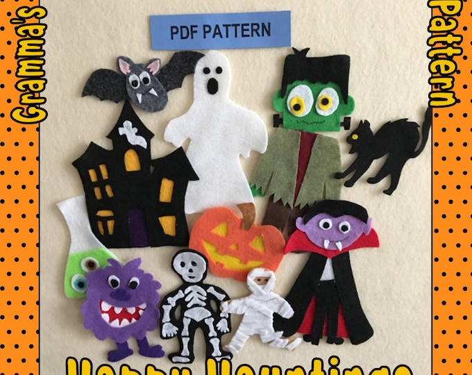 5 Little Pumpkins Pattern for Felt Story - Downloadable PDF Pattern ...