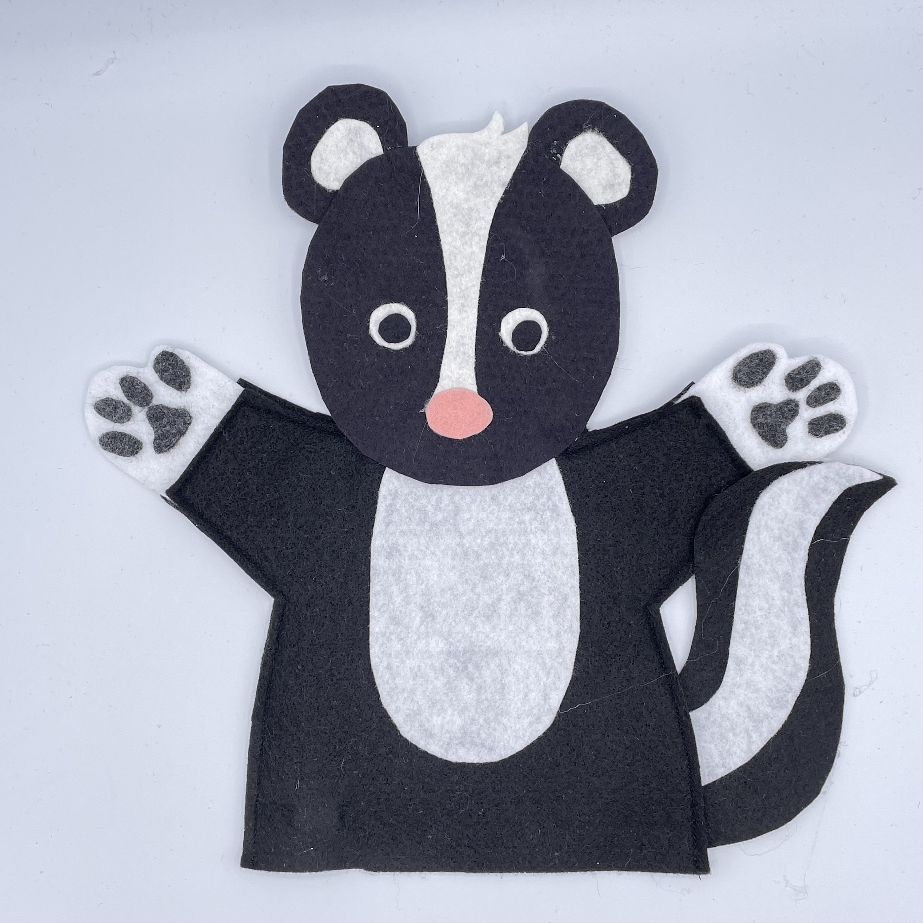 Skunk Felt Hand Puppet Sewing Pattern (PDF Pattern)