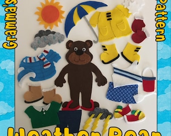 Weather Bear Felt Board Pattern is a Downloadable Pattern Only