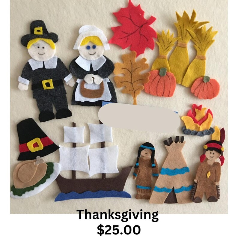 Fall Themed Felt Story Samples Pilgrims, Pumpkins, Owls, Scarecrows