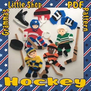 Hockey Player, Felt Board Pattern, Felt Story Pattern  -  Downloadable Pattern Only