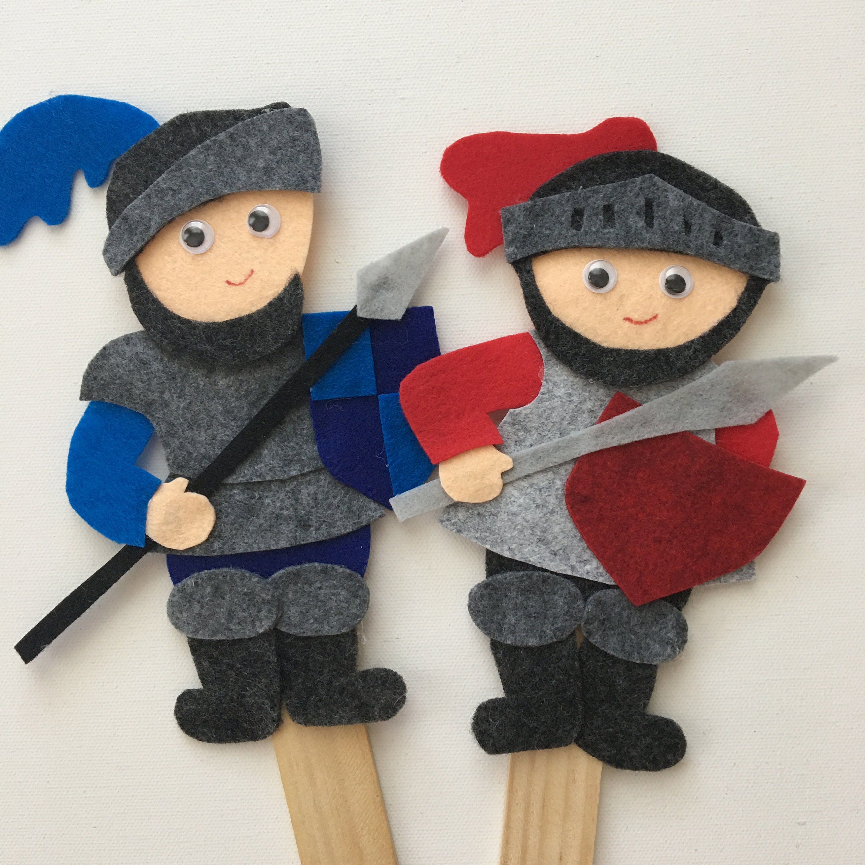 Knights and Dragon Puppet Pattern Stick Puppet DIY - Etsy Canada