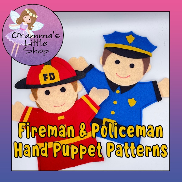 Fireman and Policeman Felt Puppets: Make Your Own from Our Printable Patterns for First Responders