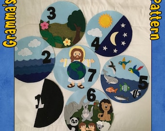 7 Days of Creation, Felt Pattern, Creation  - DIY Downloadable Pattern