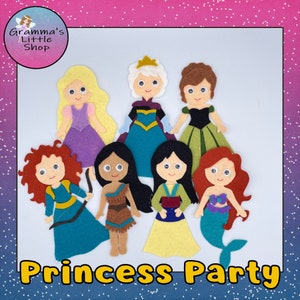 Princess Party Felt Board Pattern, Princess Pattern, DIY Pattern Only