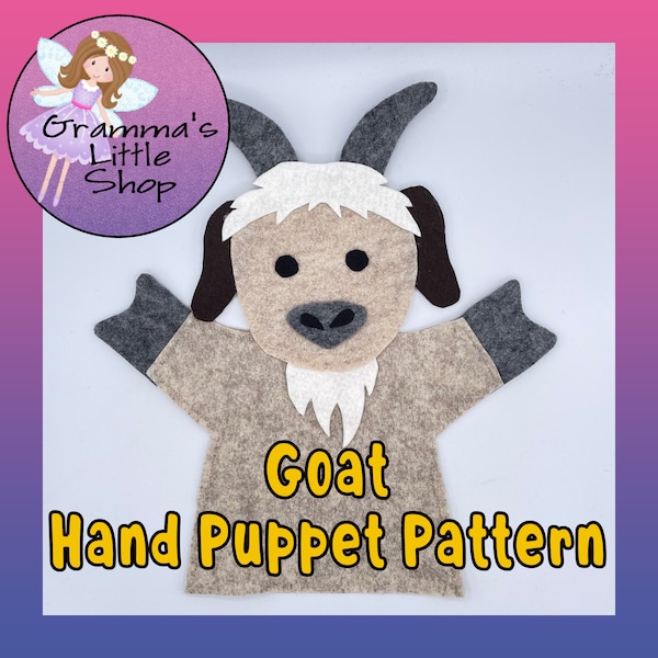 Goat  Hand Puppet Pattern, PDF Pattern for Hand Puppet, Puppet Sewing Pattern, Easy Puppet Pattern