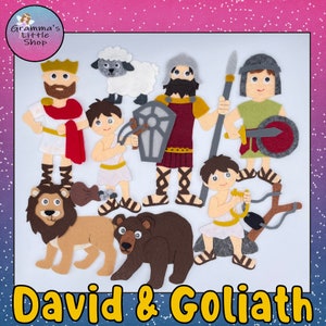 David and Goliath Felt Story Pattern - DIY Pattern Only for Bible Story of Davey and Goliath