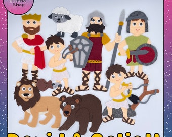 David and Goliath Felt Story Pattern - DIY Pattern Only for Bible Story of Davey and Goliath
