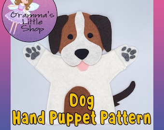 Dog Felt Hand Puppet Sewing Pattern (PDF Pattern)
