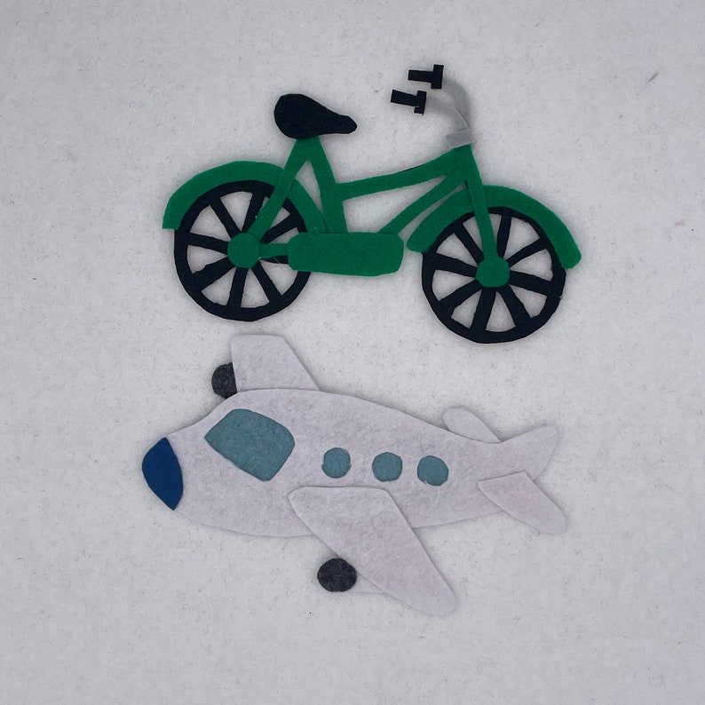 Wheels and Wings Felt Board Pattern, Felt Pattern for Motorcycle, Bike