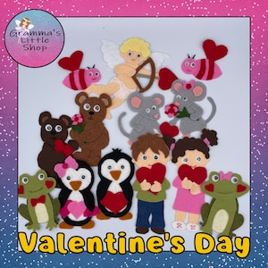 Valentines Day Felt Board Pattern, Valentine Pattern, Valentine For Kids - PDF PATTERN ONLY