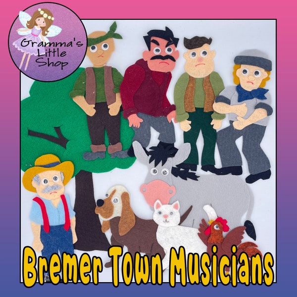 Bremer Town Musicians Felt Story Board Pattern - Storytelling Fun for  Kids