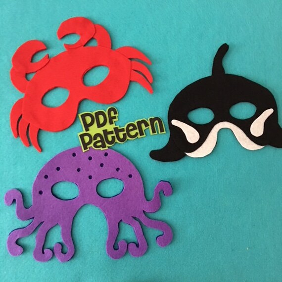 Sea Animal Mask Patterns for Pretend Play PDF PATTERNS ONLY | Etsy
