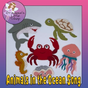 Animals in the Ocean Song Felt Story Pattern for Interactive Play.