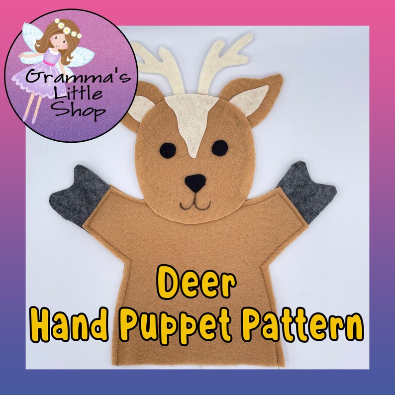 Deer Hand Puppet Pattern PDF Pattern for Hand Puppet Puppet Etsy