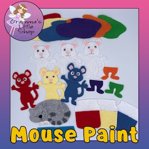 Mouse Paint Interactive Felt Story Pattern: Teach Primary and Secondary Colors in a Fun Way