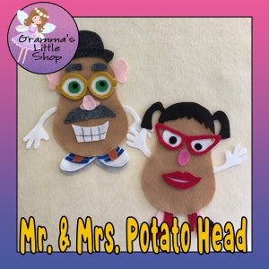 Mr & Mrs Potato Head Felt Board Pattern for the Classic Game   -  PDF PATTERN ONLY