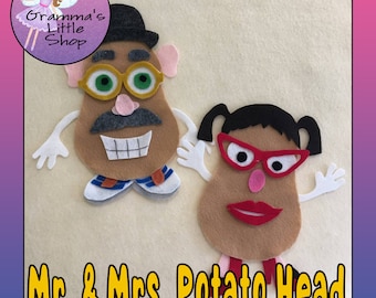 Mr & Mrs Potato Head Felt Board Pattern for the Classic Game   -  PDF PATTERN ONLY