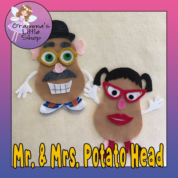 Mr & Mrs Potato Head Felt Board Pattern for the Classic Game   -  PDF PATTERN ONLY