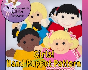 Mädchen Filz Handpuppe Schnittmuster PDF-Muster