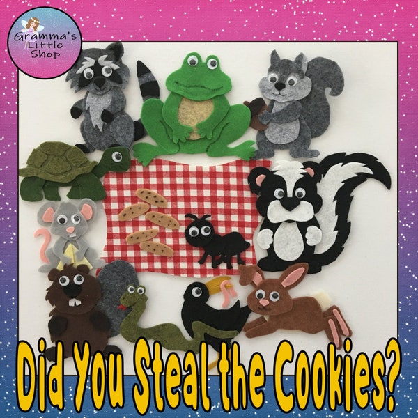 Did You Steal the Cookies?  Felt Story Pattern, Felt Board Story -  PDF Downloadable Pattern Only