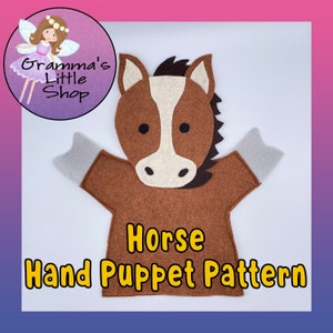 Horse  Hand Puppet Pattern, PDF Pattern for Hand Puppet, Puppet Sewing Pattern, Easy Puppet Pattern