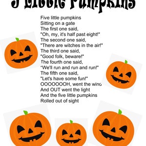 5 Little Pumpkins Pattern for Felt Story - Downloadable PDF Pattern - Etsy